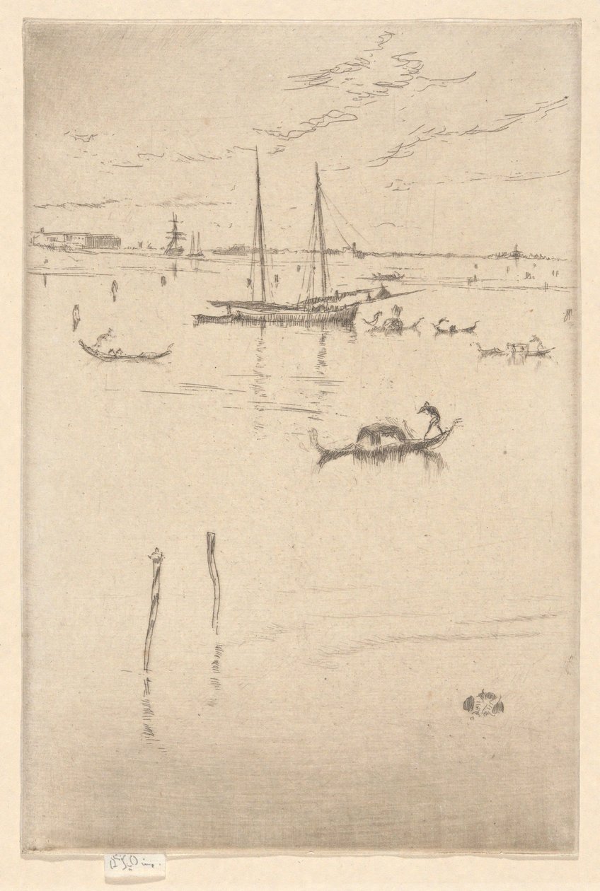 Den lilla lagunen, ur den första Venedigserien (Venedig, en serie med tolv etsningar) av James McNeill Whistler