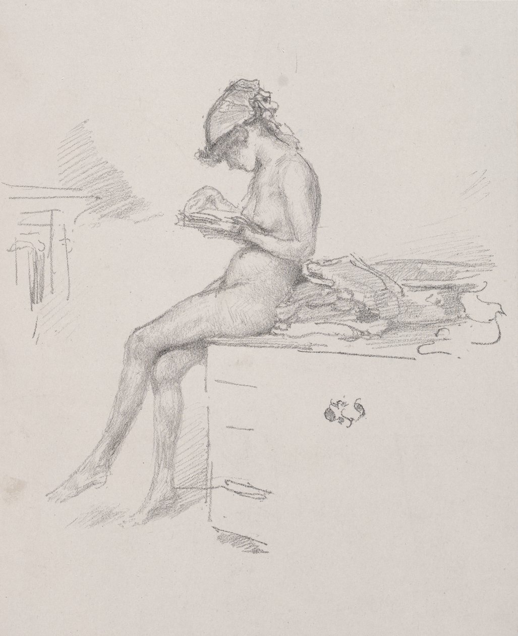Den lilla nakna modellen som läser av James McNeill Whistler