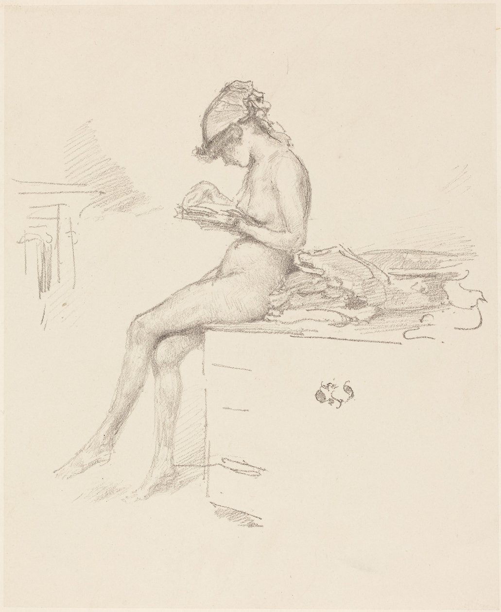 Den lilla nakenmodellen som läser av James McNeill Whistler