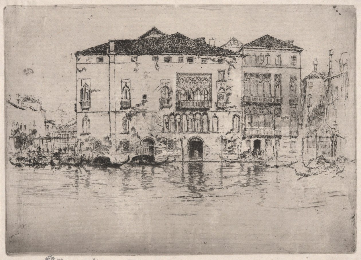 Palatsen, från den första Venedig-uppsättningen (Venedig, en serie med tolv etsningar) av James Abbott McNeill Whistler