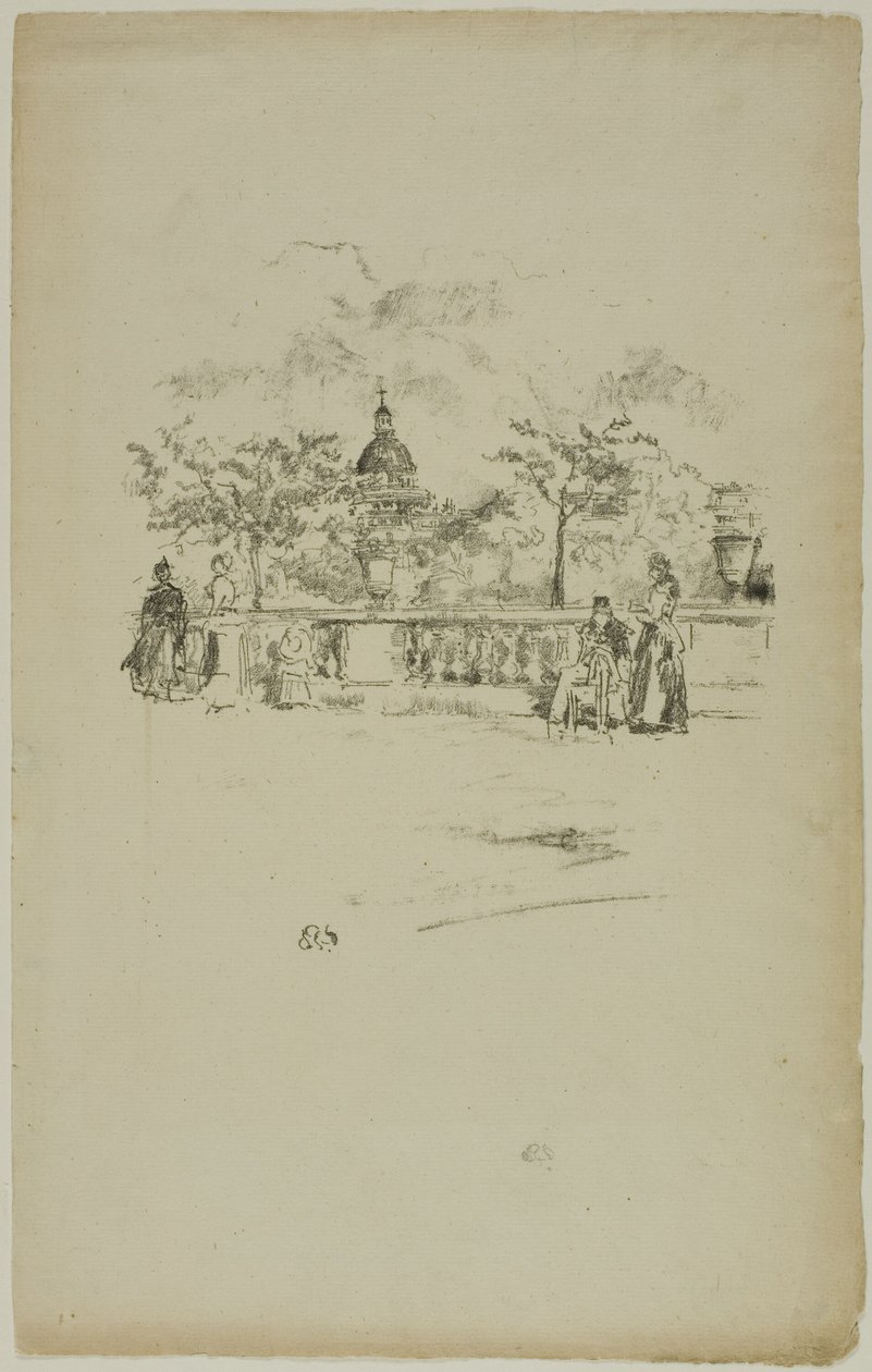 Pantheon, från terrassen i Luxembourgträdgården av James McNeill Whistler