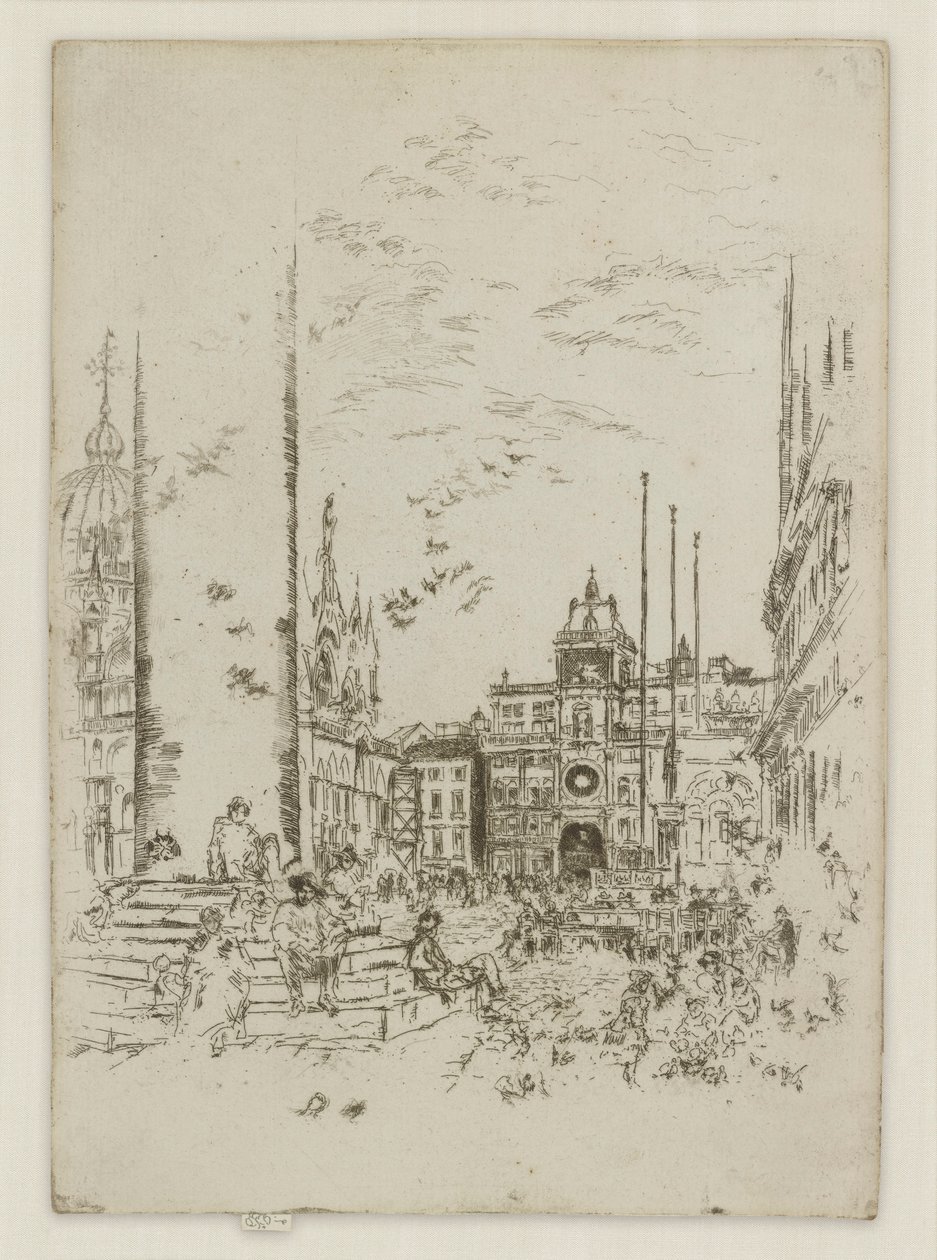 Piazzetta, från den första Venedig-uppsättningen (Venedig, en serie med tolv etsningar) av James Abbott McNeill Whistler