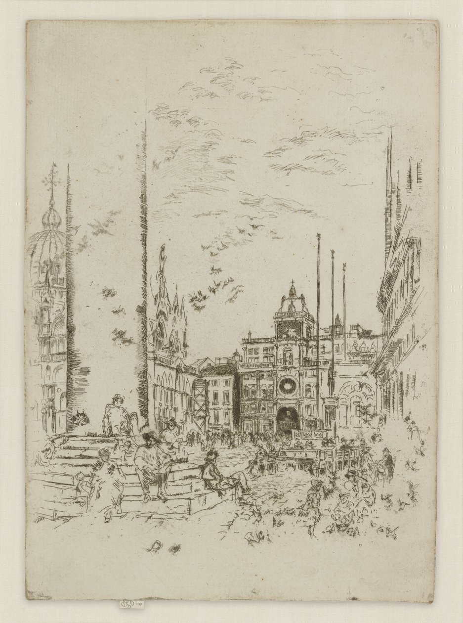 Piazzettan, från den första Venedigserien (Venedig, en serie om tolv etsningar) av James McNeill Whistler