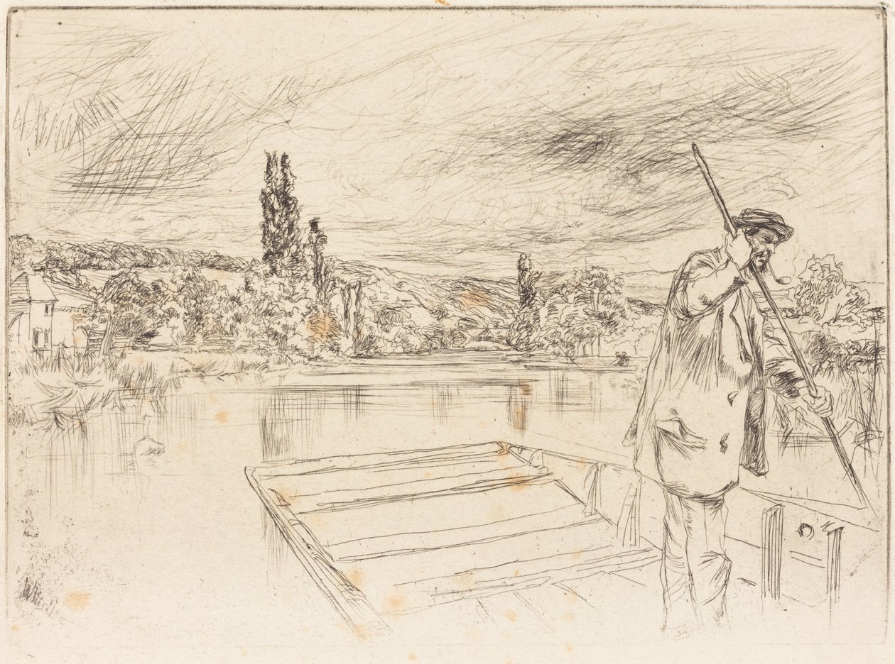 Flatbottnad båt av James McNeill Whistler