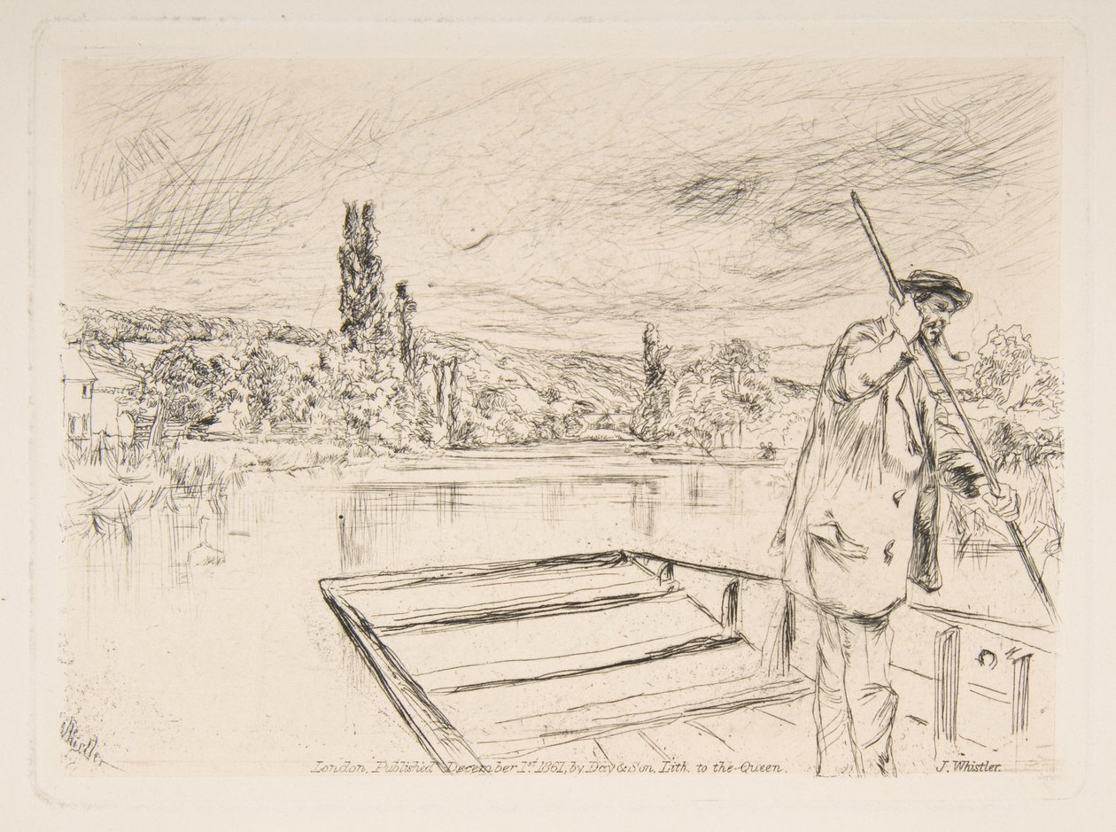 Flatbottnad båt av James McNeill Whistler