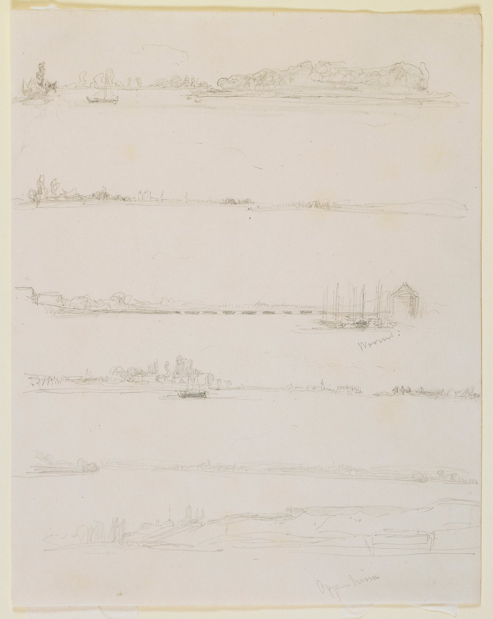 Rhen, nära Worms och Oppenheim av James Abbott McNeill Whistler