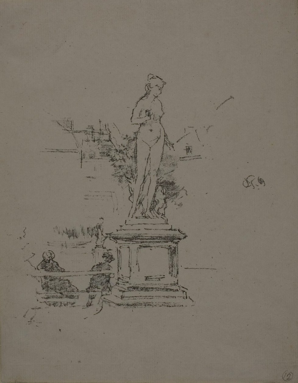 Statyn, Luxembourgträdgården av James Abbott McNeill Whistler