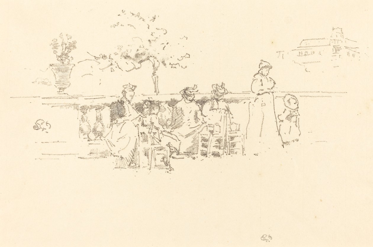 The Terrace, Luxemburg av James Abbott McNeill Whistler