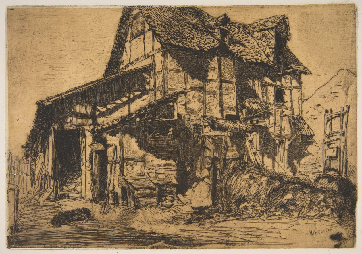 Det osäkra hyreshuset (Den gamla gården) av James McNeill Whistler