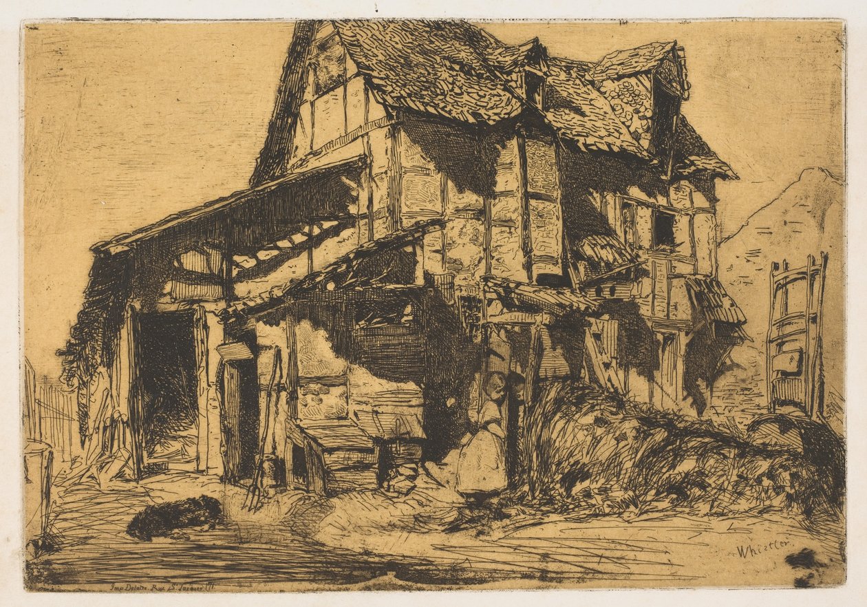 Det osäkra hyreshuset (Den gamla gården) av James McNeill Whistler