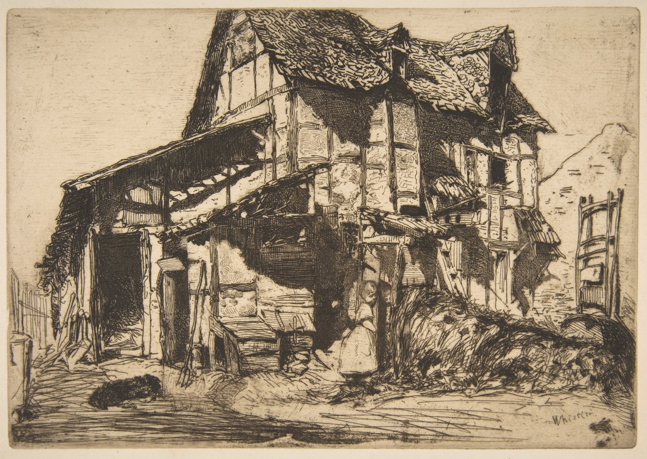 Det osäkra hyreshuset (Den gamla gården) av James McNeill Whistler