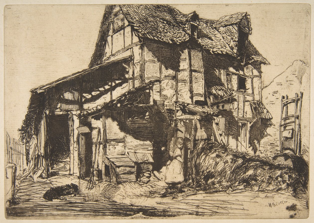 Det osäkra hyreshuset (Den gamla gården) av James McNeill Whistler