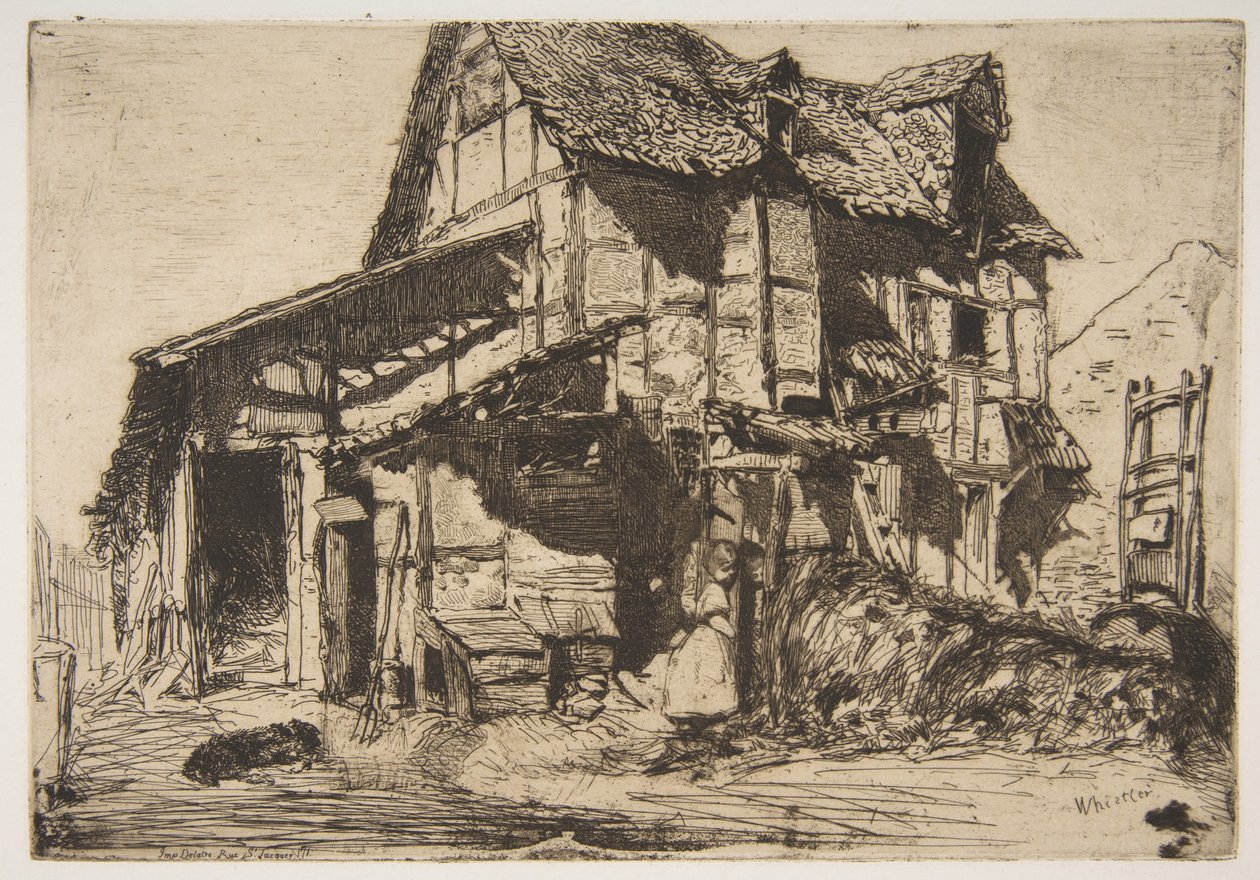 Det osäkra hyreshuset (Den gamla gården) av James McNeill Whistler