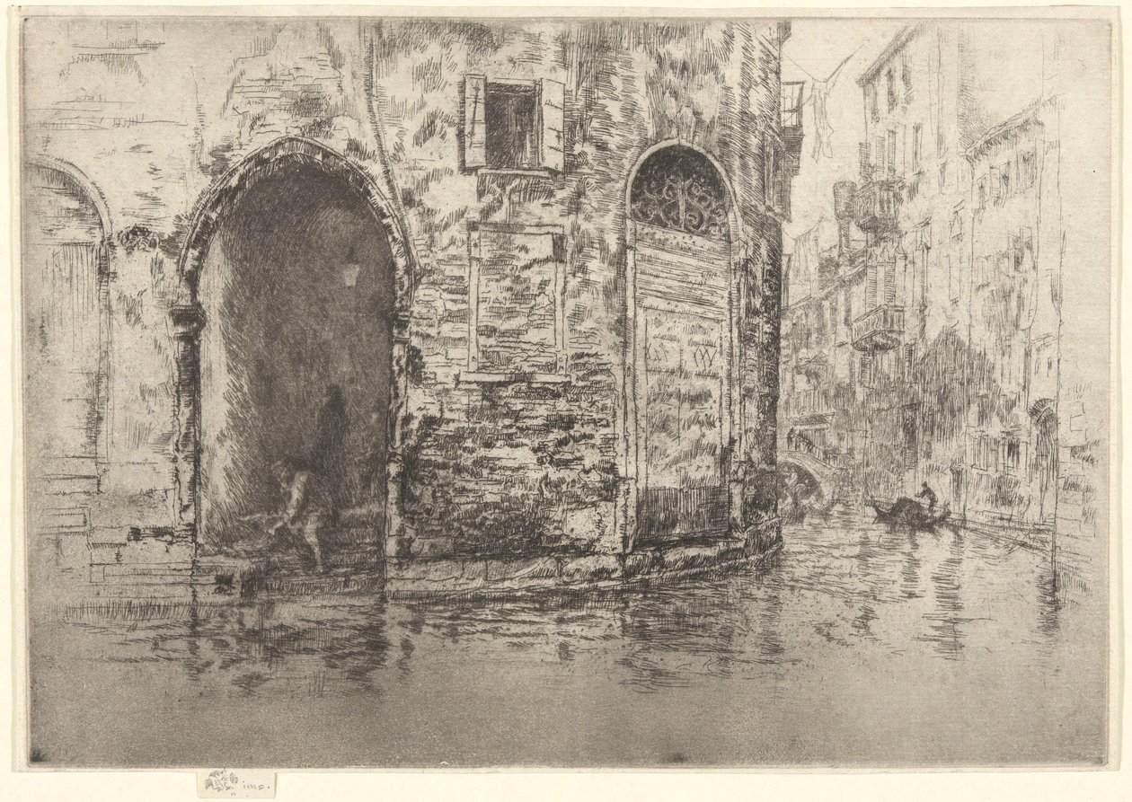 Två dörröppningar, från den första Venedig-uppsättningen (Venedig, en serie med tolv etsningar) av James Abbott McNeill Whistler