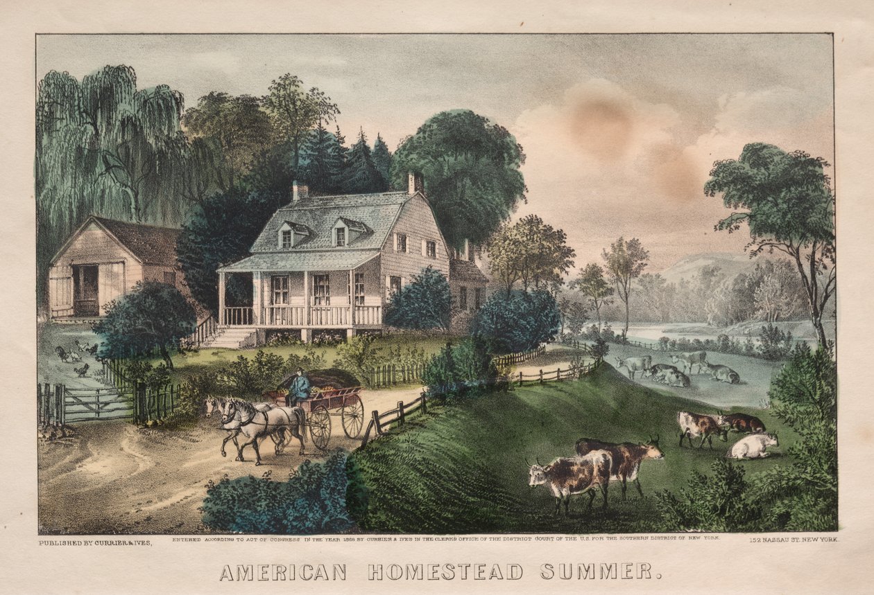 American Homestead, sommar, 1869. av James Merritt Ives