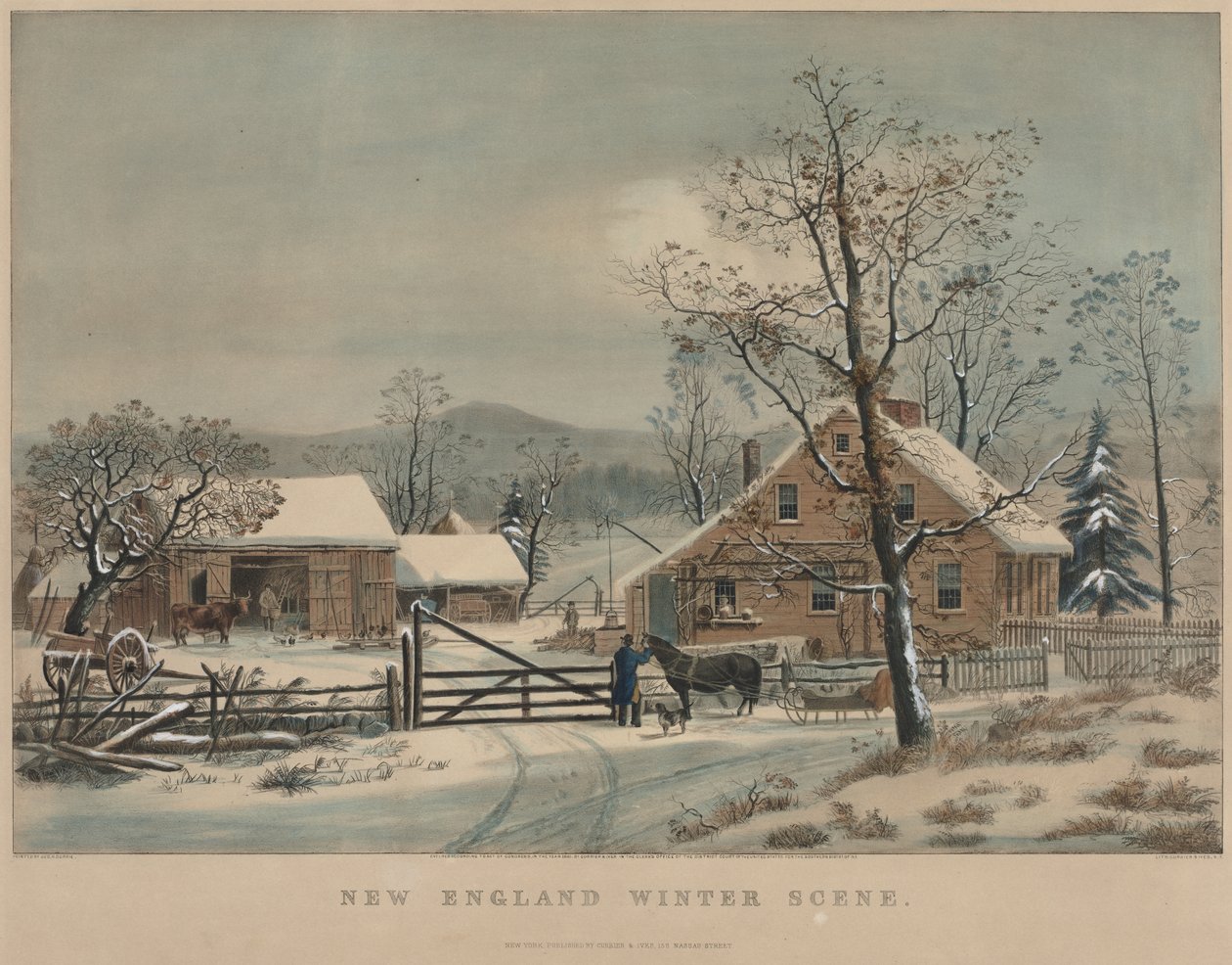 New England vinterscen av James Merritt Ives