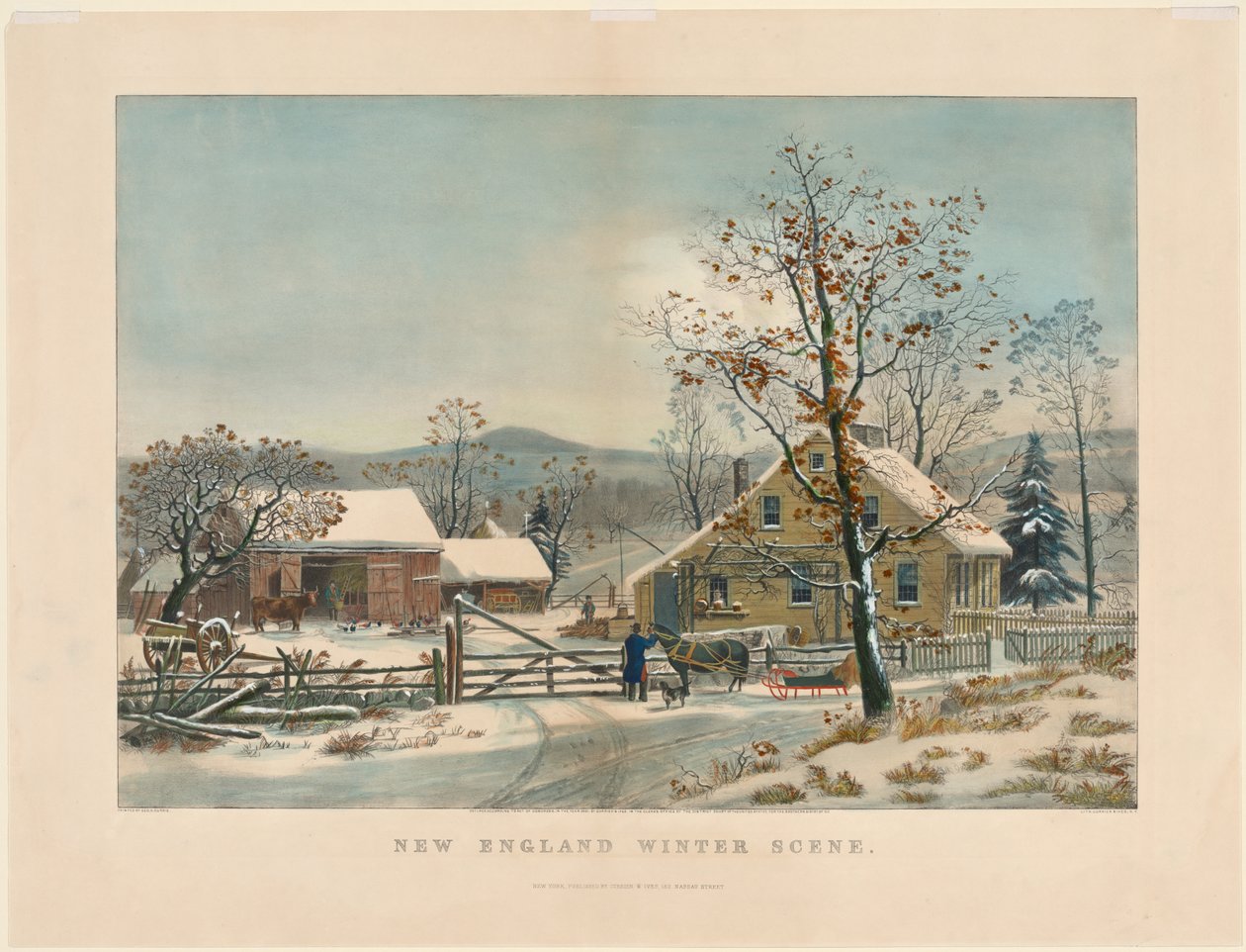 New England vinterscen av James Merritt Ives