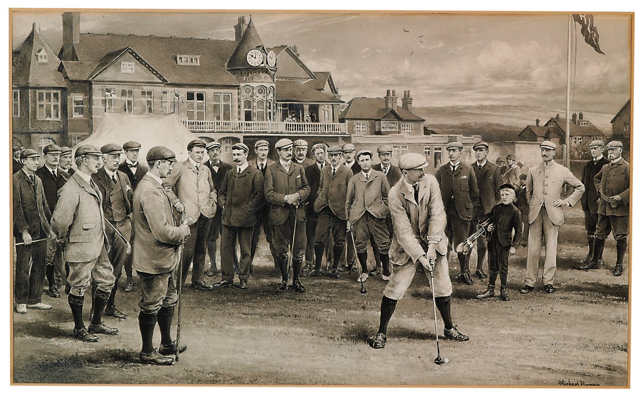 The International Golf Match of 1902 (penna & grå tvätt på papper) (se även 2413665) av James Michael Brown