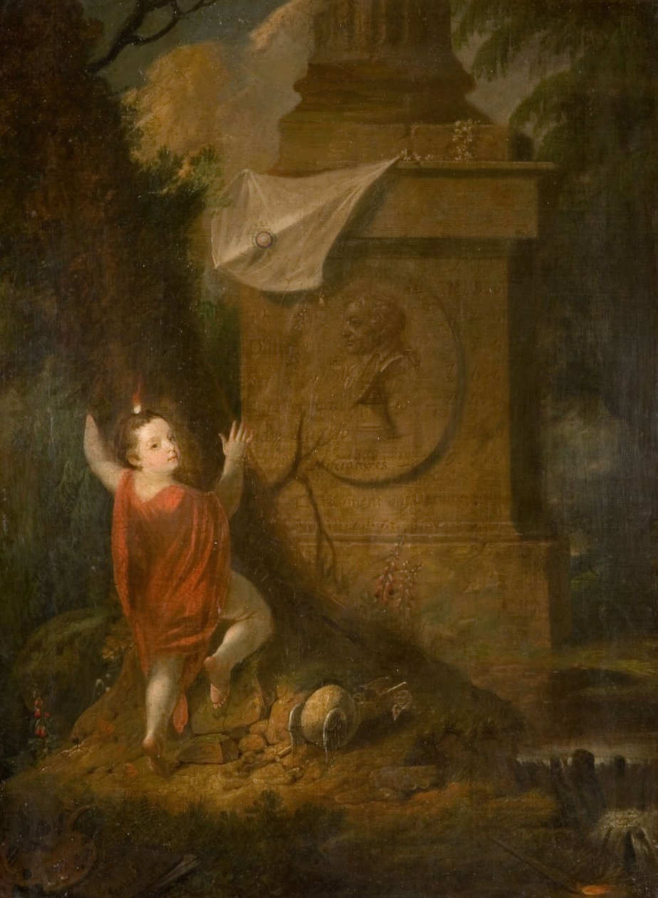 Konstnärsannons - Kerub med drake vid monumentet [odaterat]. av James Millar