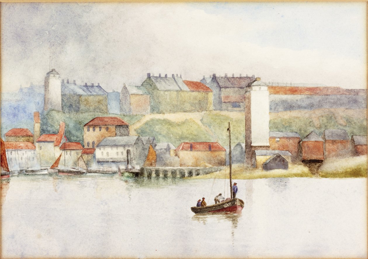 High and Low Lights North Shields (penna och akvarell på papper) av James Miller Brown