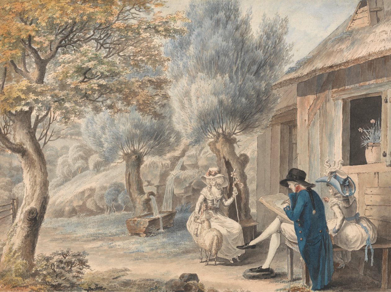 The Artist Sketching Mlle. de St. Legier som herdinna av James Moore