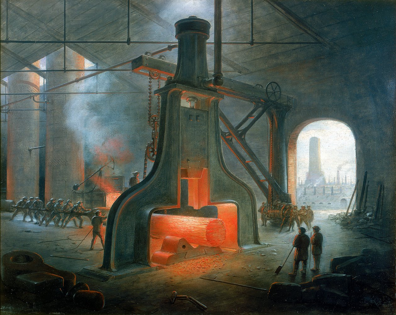 James Nasmyths ånghammare restes i hans gjuteri nära Manchester 1832 av James Nasmyth