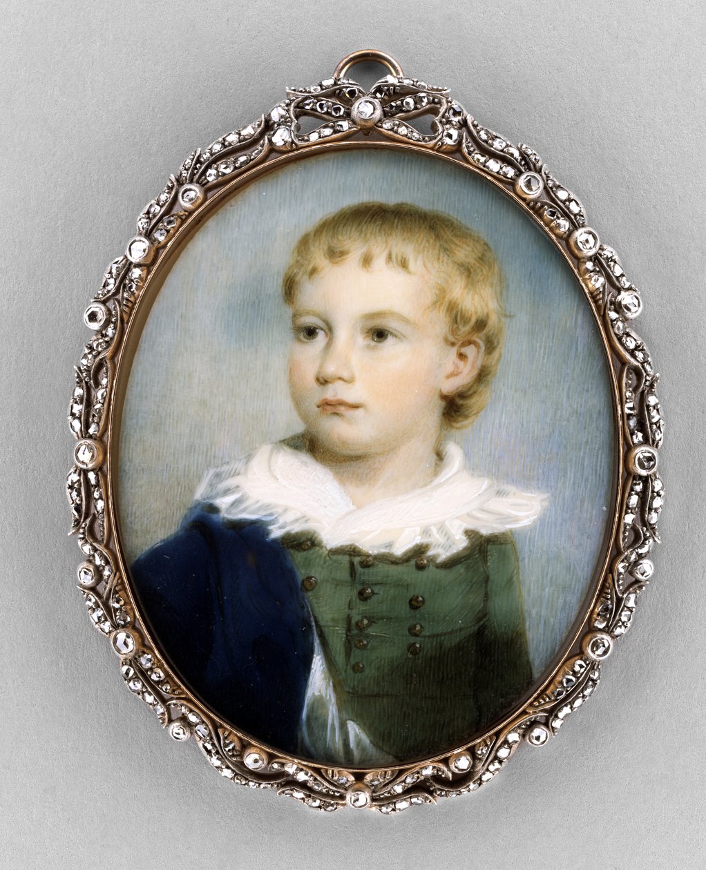 Porträtt av en pojke, ca 1810-20 (akvarell på elfenben av James Nixon