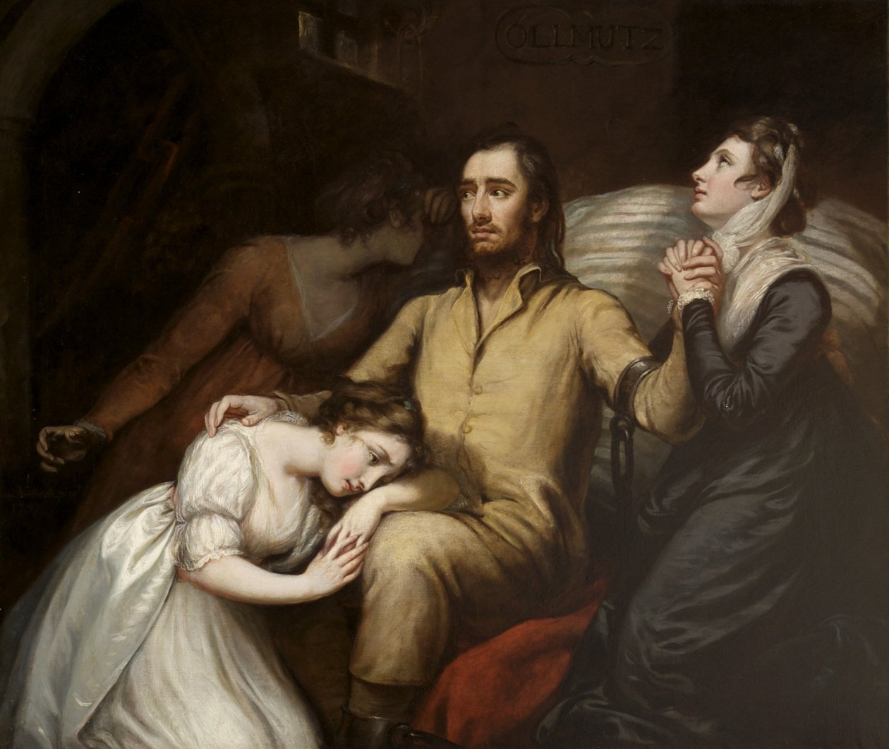 Lafayette i fängelsehålan vid Olmütz med sin fru och döttrar, 1797 av James Northcote