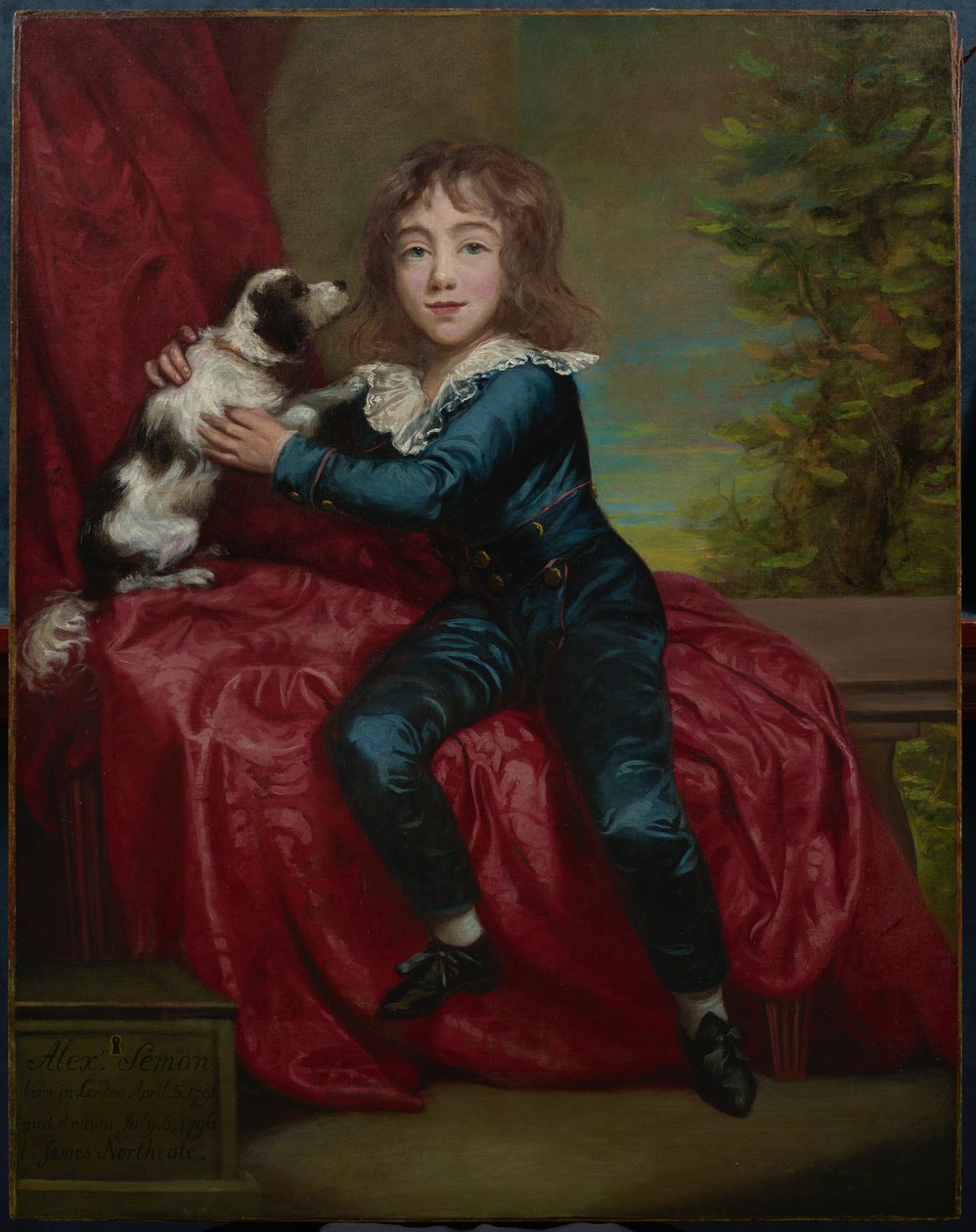 Porträtt av Master Semon med en spaniel av James Northcote