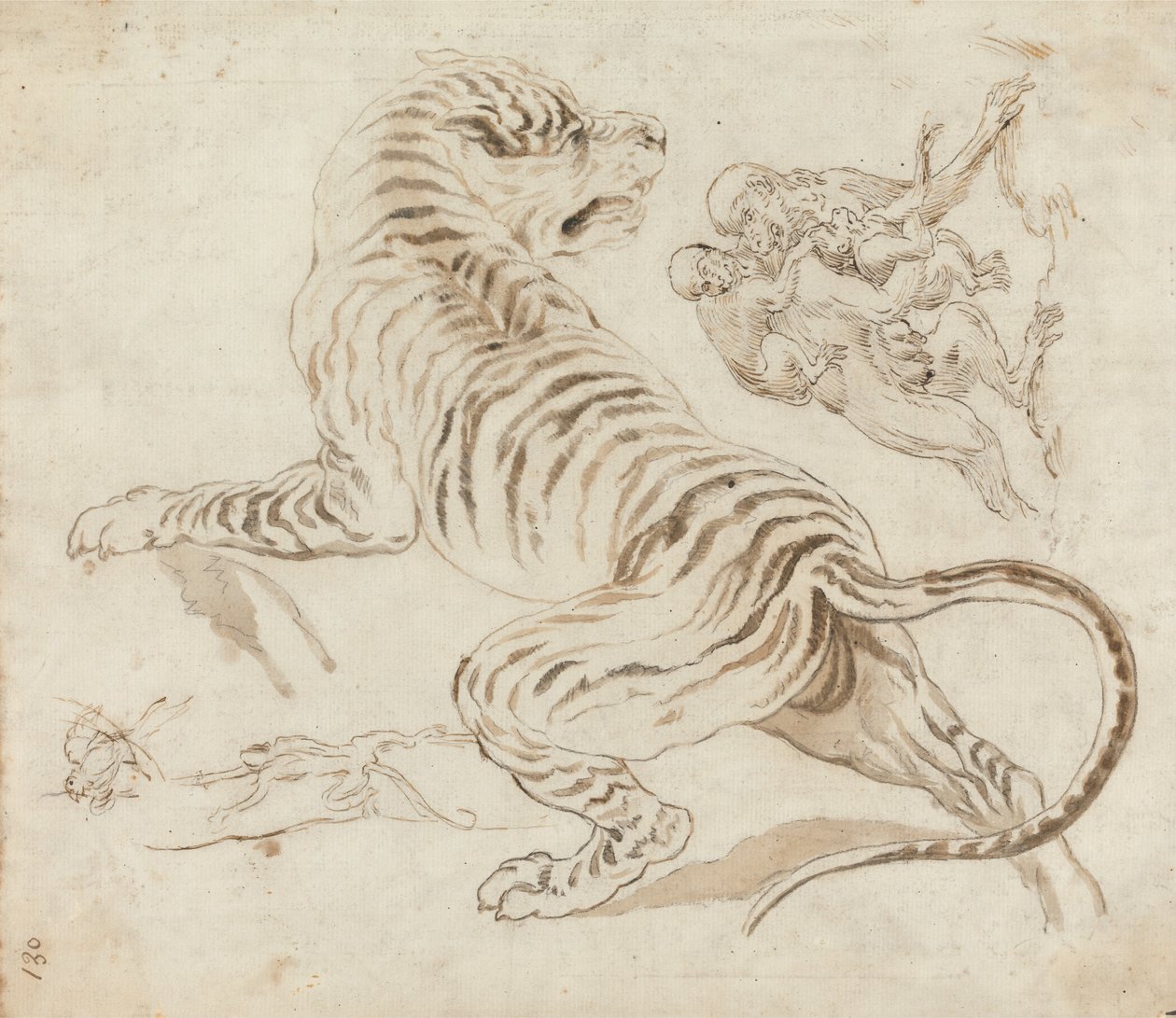 Studie för en tiger och apor av James Northcote
