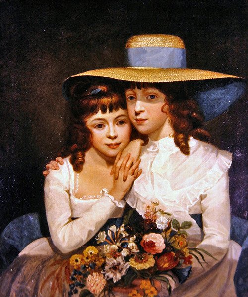 The Leicester Sisters (olja på duk) av James Northcote