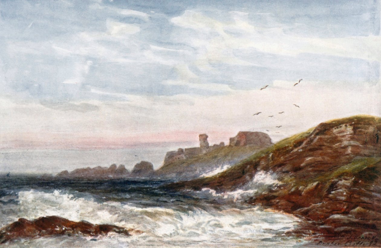 "Dunbar Castle" (färglitografi) av James Orrock