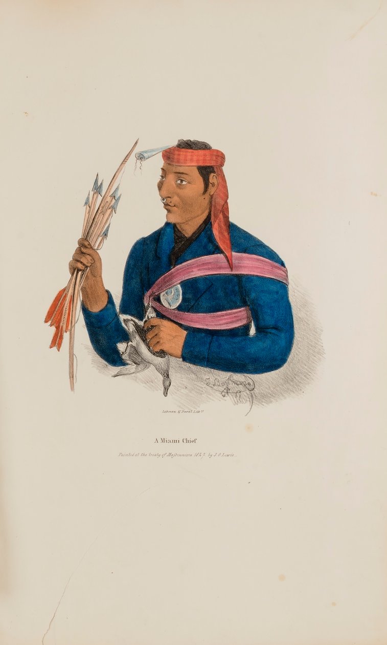 En Miami-hövding, från The Aboriginal Portfolio av James Otto Lewis