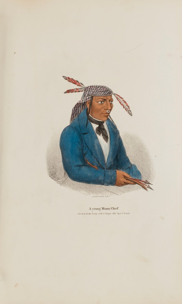 En ung Miami-hövding, från The Aboriginal Portfolio av James Otto Lewis