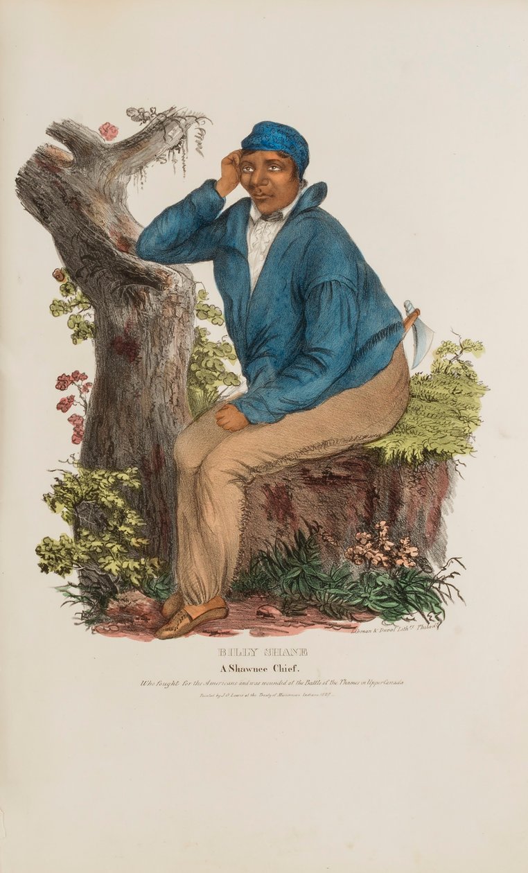 BILLY SHANE; En shawneehövding, från The Aboriginal Portfolio av James Otto Lewis