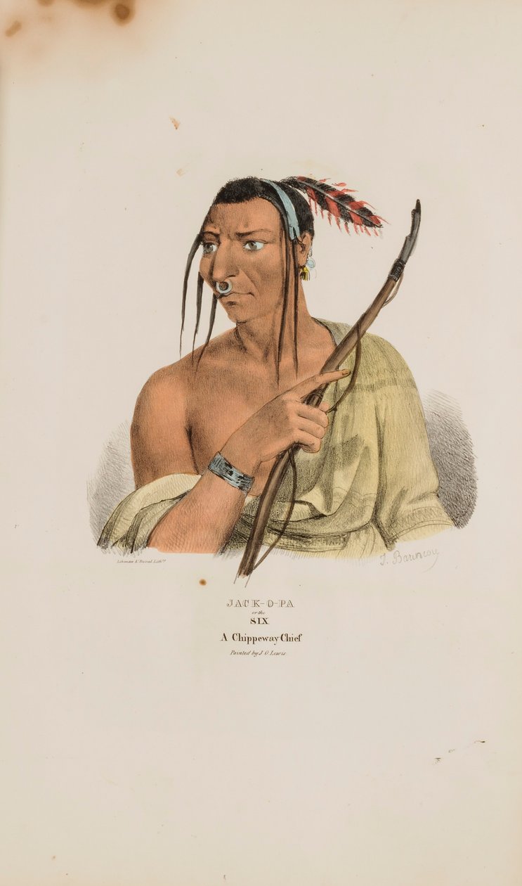 JACK-O-PA eller de sex; En Chippewayhövding, från The Aboriginal Portfolio av James Otto Lewis