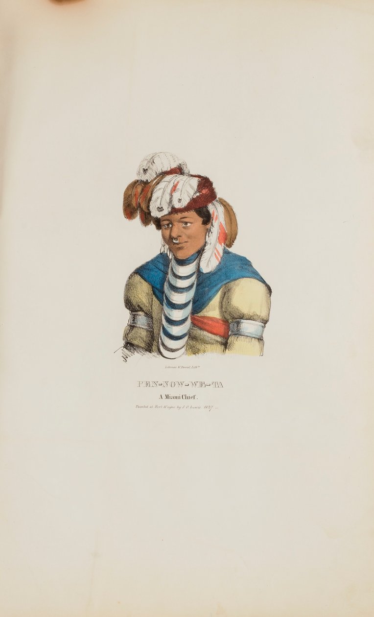 PEN-NOW-WE-TA; En Miami-hövding, från The Aboriginal Portfolio av James Otto Lewis