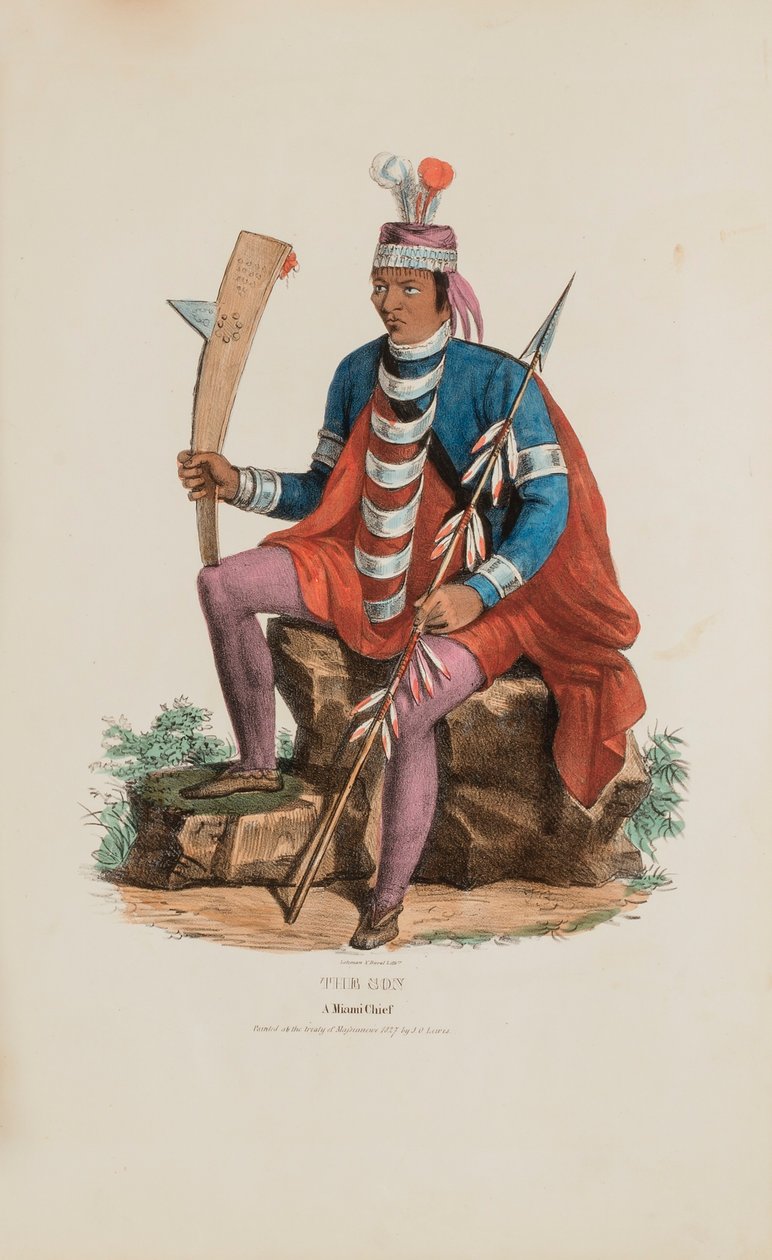 RICHARDVILLE; En Miami-hövding, från The Aboriginal Portfolio av James Otto Lewis
