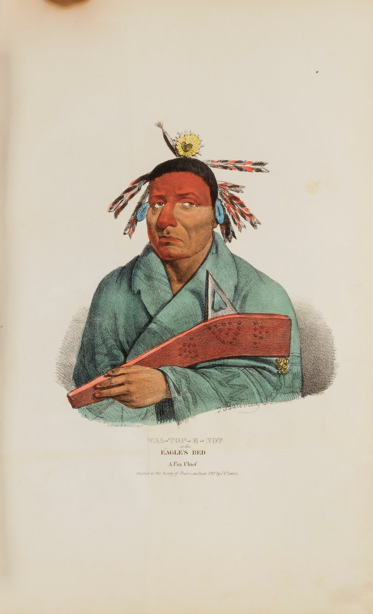 WAA-TOP-E-NOT eller Örnens säng; En rävhövding, från The Aboriginal Portfolio av James Otto Lewis
