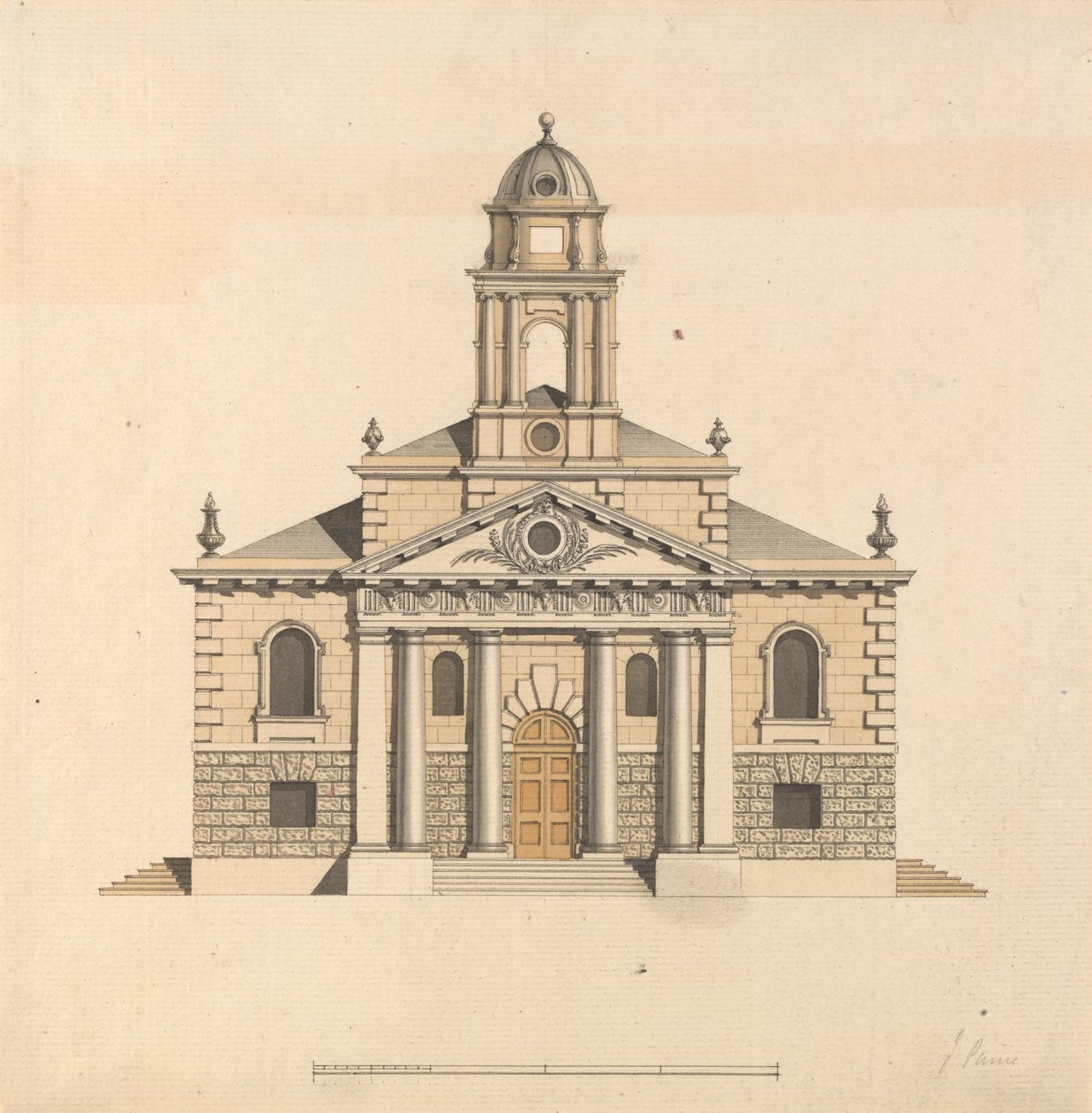 Design for a Church: Elevation of the West Front av James Paine