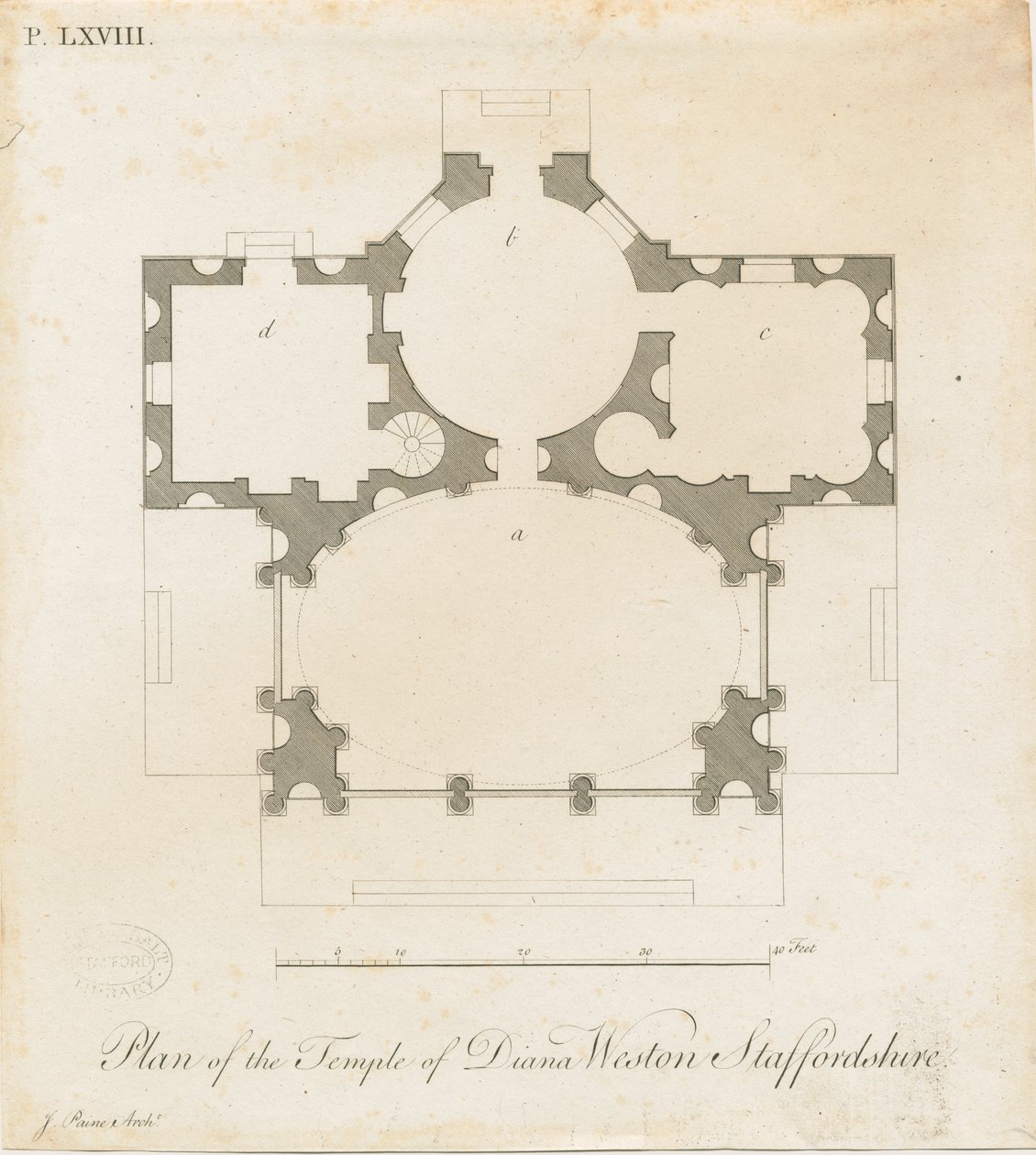 Weston-under-Lizard - The Temple of Diana: gravyr, nd [c 1765-1770] (tryck) av James Paine