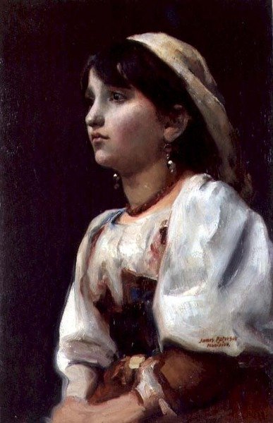 Italiensk flicka, ca 1890 (olja på duk) av James Paterson