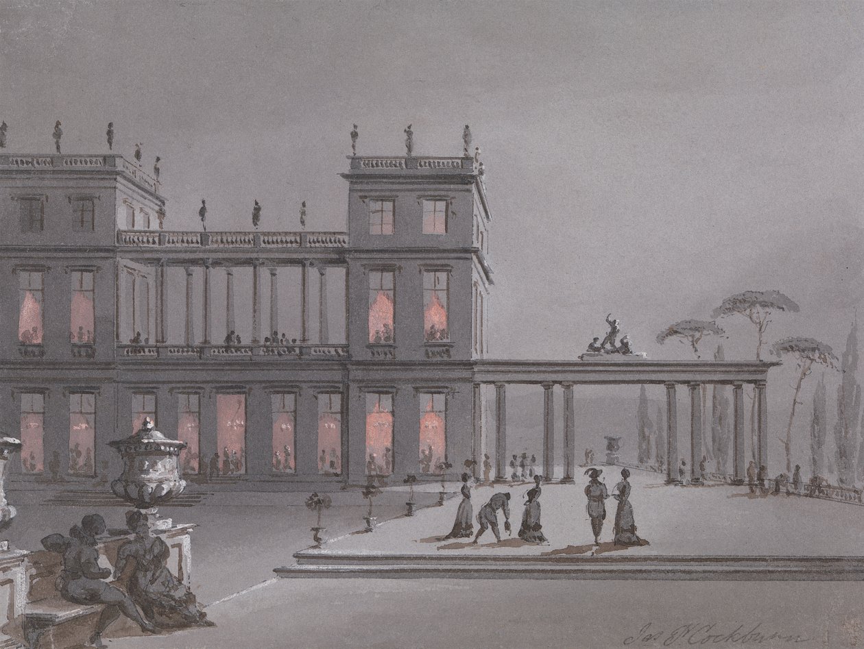 En italiensk fest: Figurer på terrassen i ett Palazzo av James Pattison Cockburn