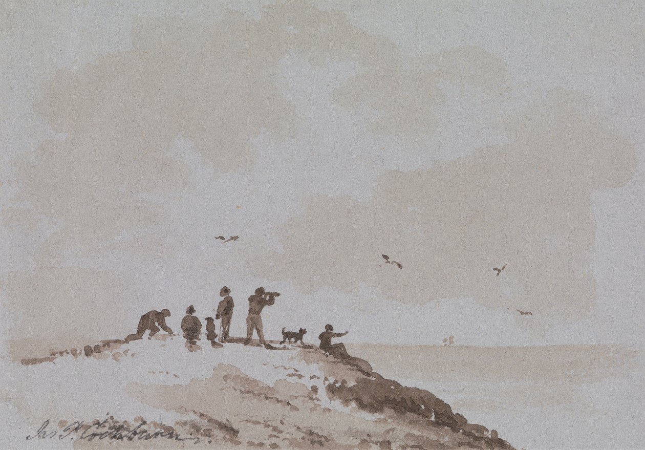 Observatörer på en kulle med utsikt över havet av James Pattison Cockburn