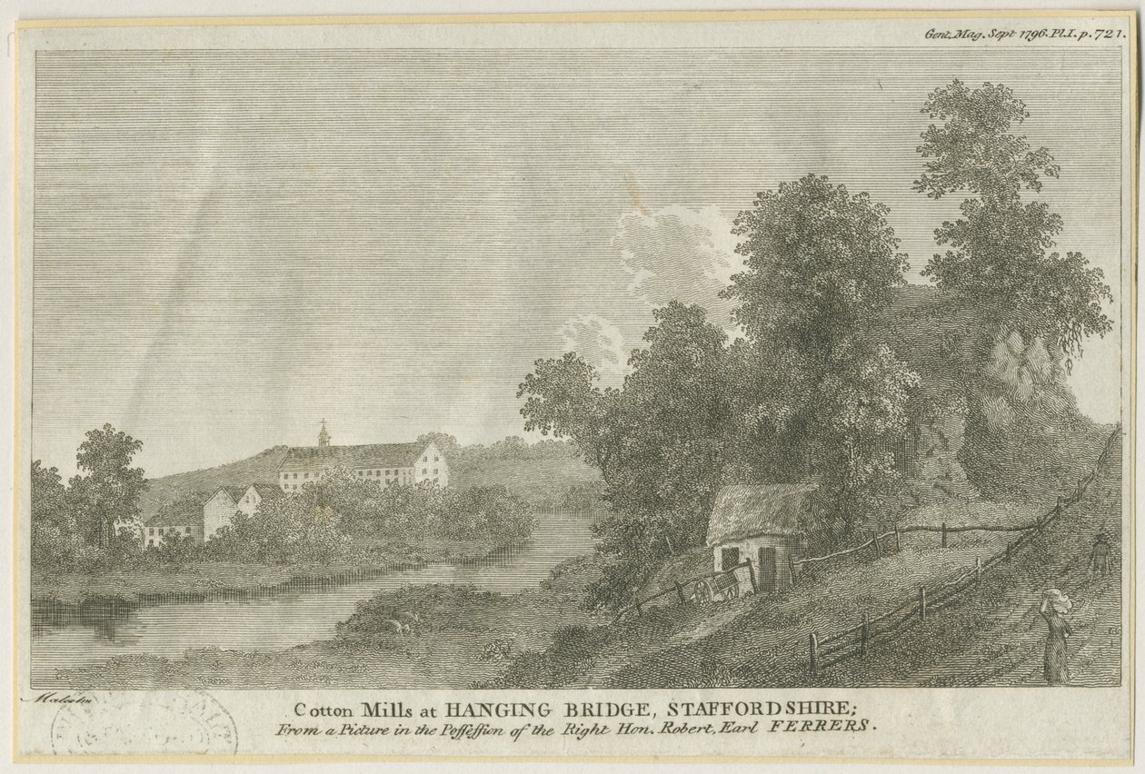 Mayfield - Hanging Bridge: gravyr, nd [c 1796] av James Peller Malcolm