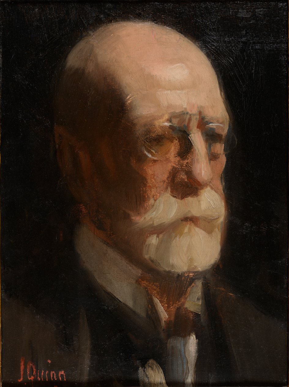 Porträtt av en man med skägg (olja på duk) av James Peter Quinn