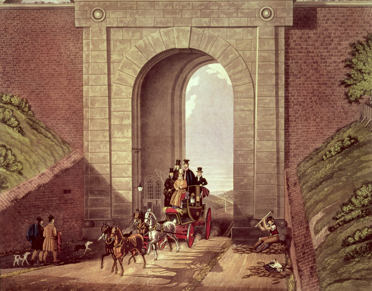 Highgate Tunnel, graverad av George Hunt, c.1830 av James Pollard