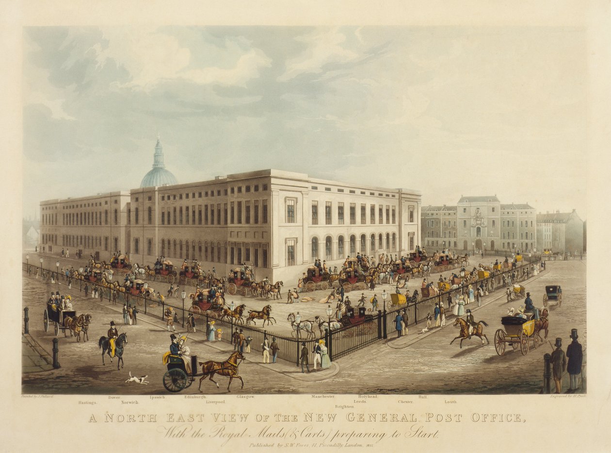 North East view of the New General Post Office, 1829 av James Pollard