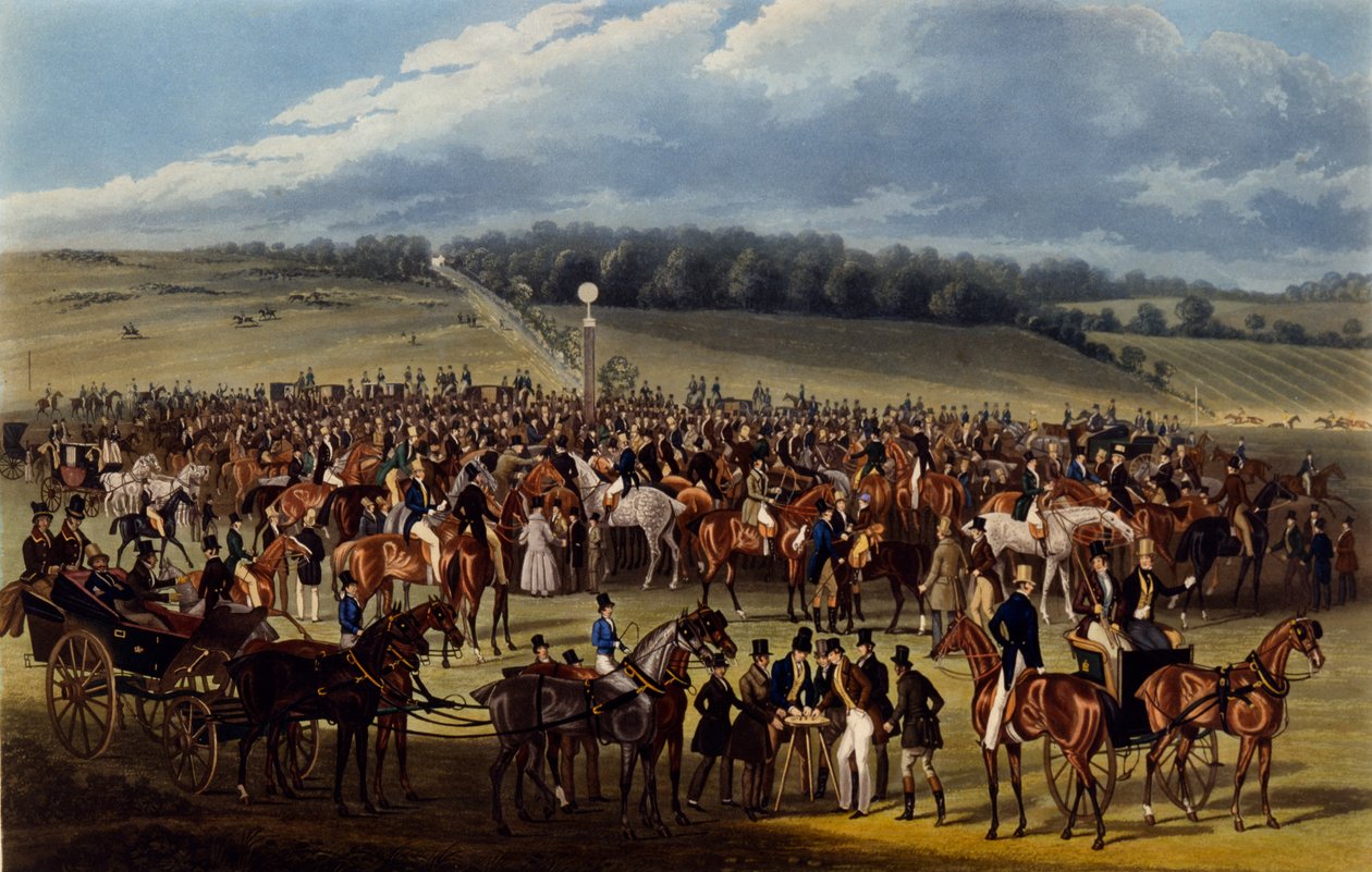 The Betting Post, tryck gjord av Charles Hunt, 1836 (akvatint) av James Pollard