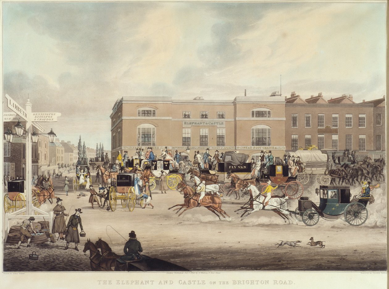 Elefanten och slottet på Brighton Road av James Pollard